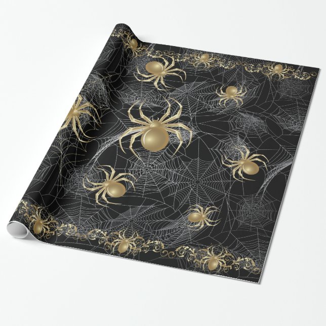 Papel de envolver de regalo de Spider dorado (Desenrollado)