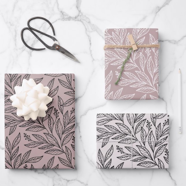 Papel de envolver de regalo Minimalista floral (Anverso)