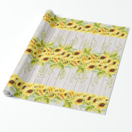 Papel de envolver de regalo para girasoles