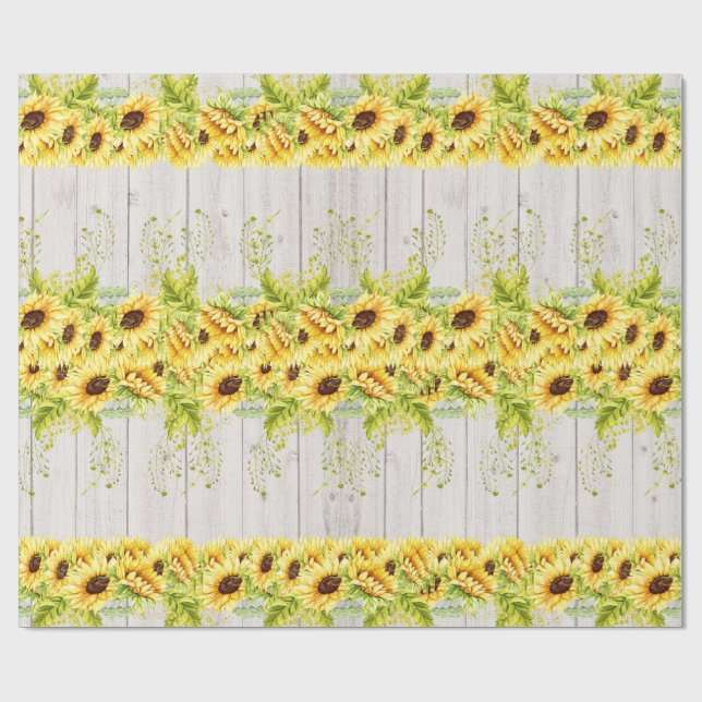 Papel de envolver de regalo para girasoles (Superficie plana)