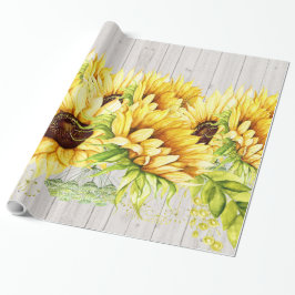 Papel de envolver de regalo para girasoles