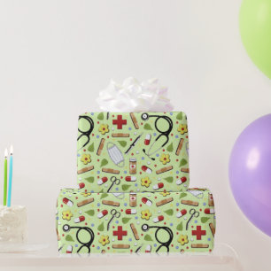 Papel de envolver de regalo para médica o enfermer