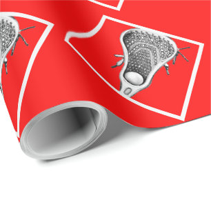 Papel de envolver de regalo rojo Lacrosse