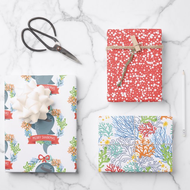 Papel de envolver de tiburón ballena conjunto de h (Anverso)