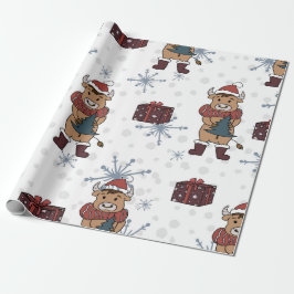 Papel de envolver de vacas para navidades