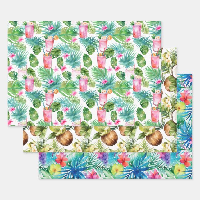 Papel de envolver de verano tropical (Set)