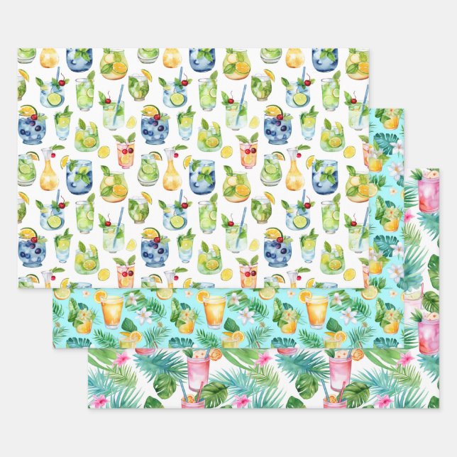 Papel de envolver de verano tropical (Set)