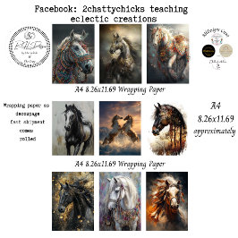 Papel de envolver Decoupage 9 A4 Caballos