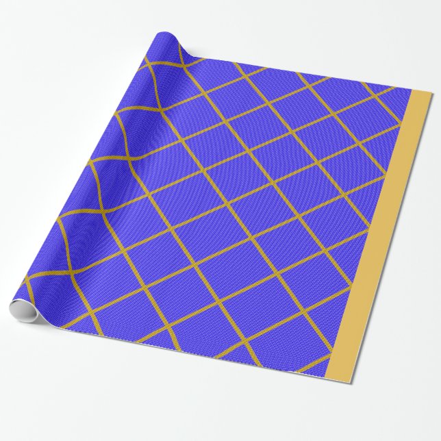 Papel de envolver dorado y azul (Desenrollado)