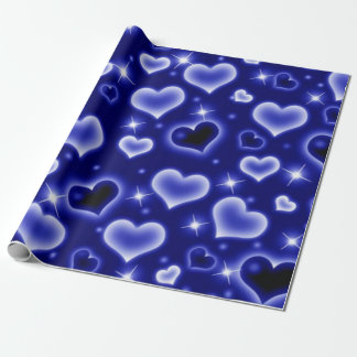 papel de envolver el corazón azul de los años 2000