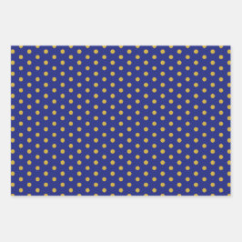 Papel de envolver elegante de la Marina Gold Polka