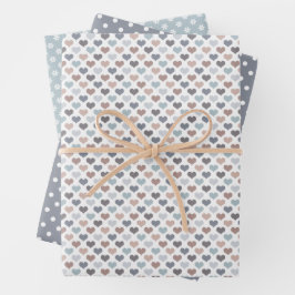 Papel de envolver en tonos azules terrosos, verde 