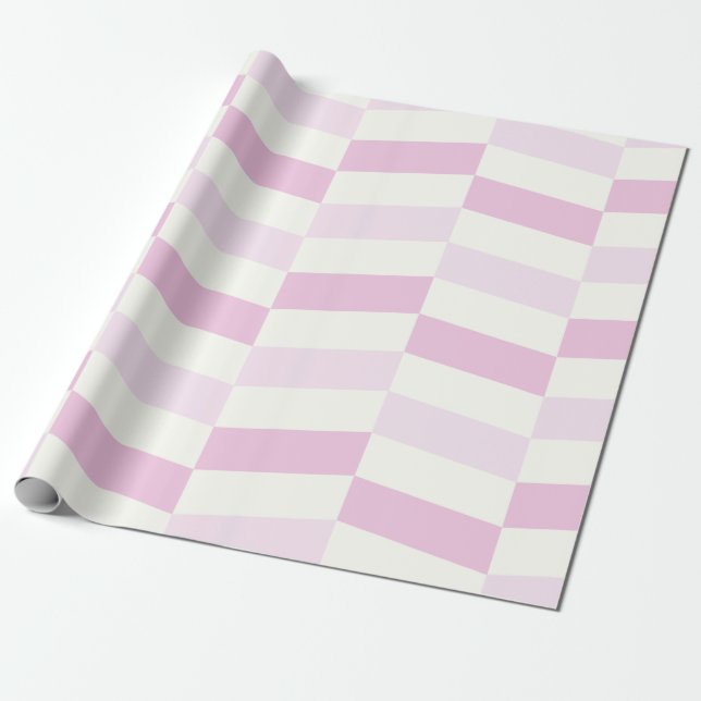 Papel de envolver entrelazado en blanco y rosa sua (Desenrollado)