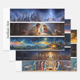 Papel de envolver escena de la Natividad Decoupage