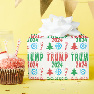 Papel de envolver festivo para Navidades de Trump 