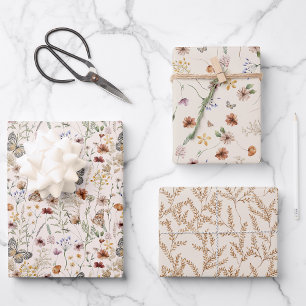 Papel de envolver floral boho