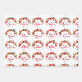 Papel de envolver floral Eid Mubarak feliz