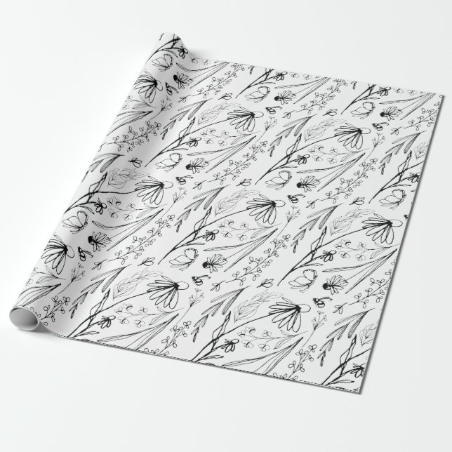 Papel de envolver floral LV (Desenrollado)