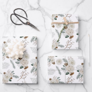 Papel de envolver floral y botánico en hojas