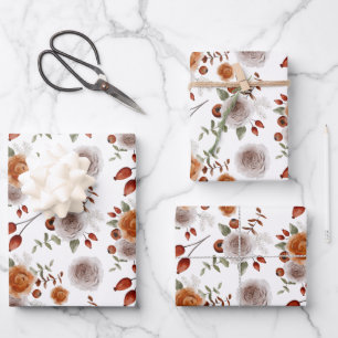 Papel de envolver floral y botánico en hojas