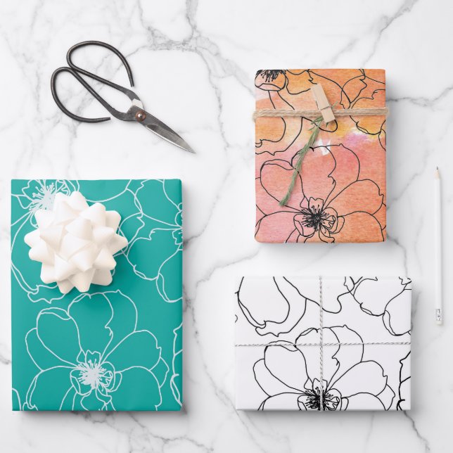 Papel de envolver flores bailarinas (Anverso)