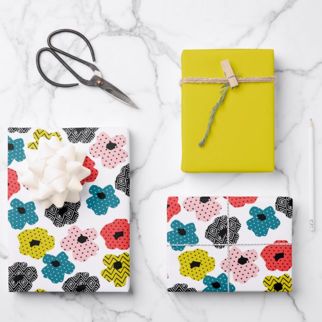 Papel de envolver flores en láminas (Anverso)