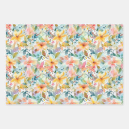 PAPEL DE ENVOLVER FLORES PASTEL EN HOJAS