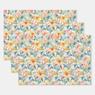 PAPEL DE ENVOLVER FLORES PASTEL EN HOJAS