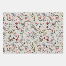 Papel de envolver flores y aves