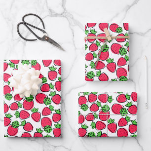 Papel de envolver fresas, papel de regalo de fruta