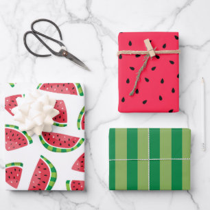 Papel de envolver fruta sandía de verano Set de 3