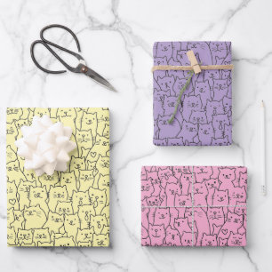 Papel de envolver gato, papel de regalo de gatito