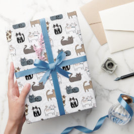 Papel de envolver gatos, envoltorio de regalo de g