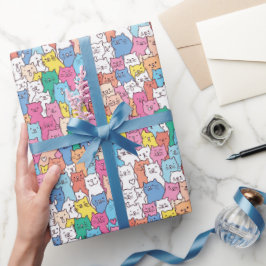 Papel de envolver gatos, envoltorio de regalo de g