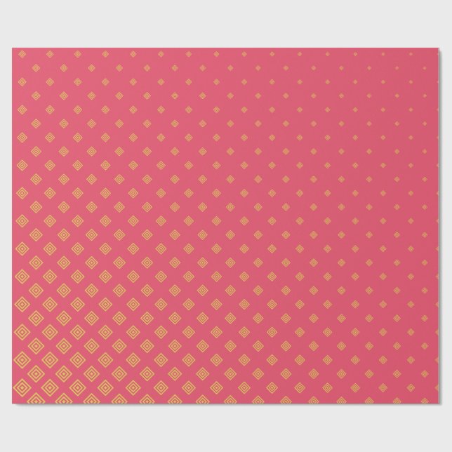 Papel de envolver geométrico rosa y amarillo (Superficie plana)