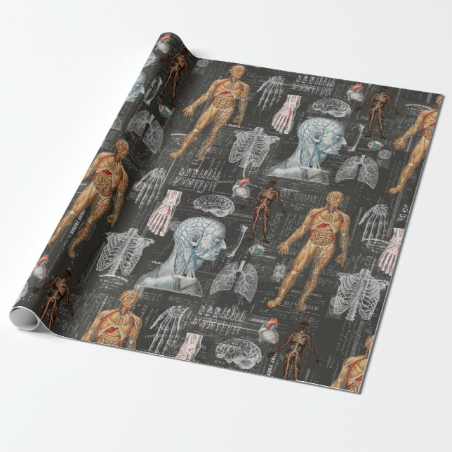 Papel de envolver gótico de Halloween para el cuer (Desenrollado)