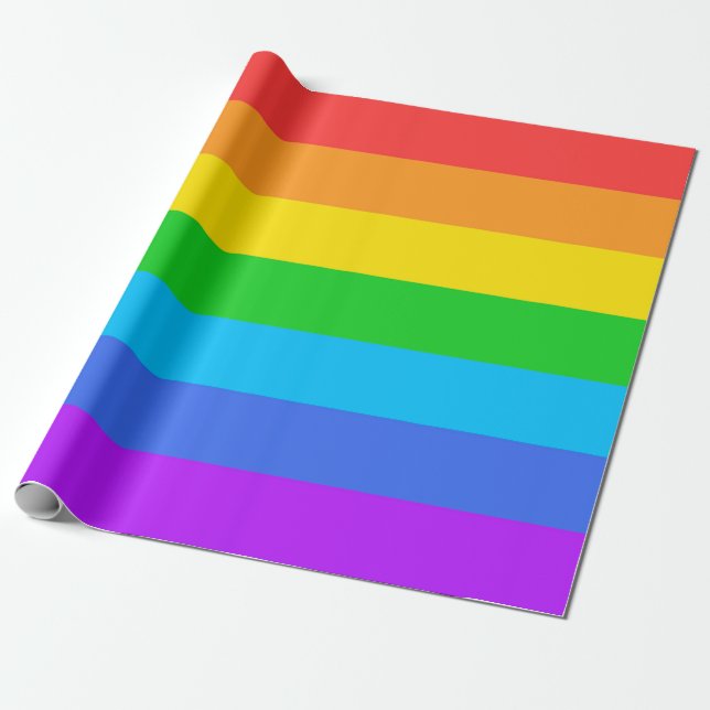 Papel de envolver grandes rayas de arcoiris (Desenrollado)