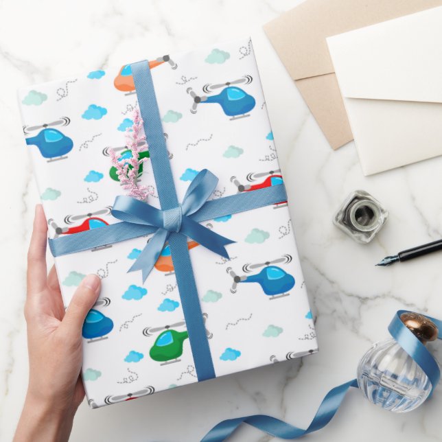 Papel de envolver helicóptero, papel de regalo de  (Regalar)