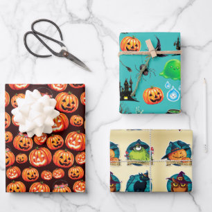 Papel de envolver Jack O Lantern Hoja plana juego 