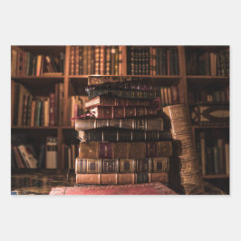Papel de envolver libros y letras antiguas