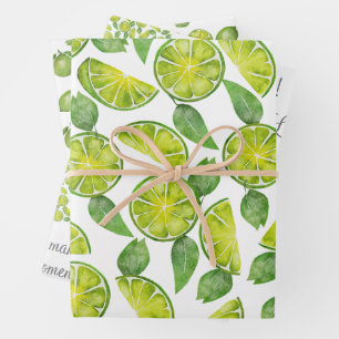 Papel de envolver lima. Papel personalizado. Papel