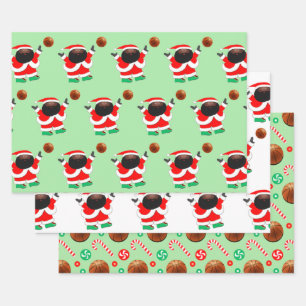 Papel de envolver Navidad baloncesto hoja