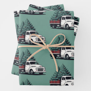 Papel de envolver Navidad   Patrón de camión de ár