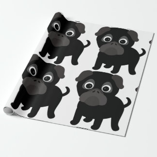 Papel de envolver negro de pug
