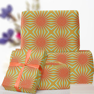 Papel de envolver Neon Naranja Retro 70