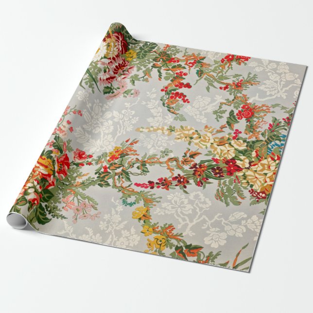 Papel de envolver o desenvolver floral (Desenrollado)