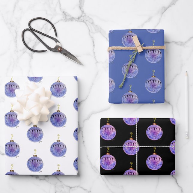 Papel de envolver - Ornamento de árbol antiguo (Anverso)