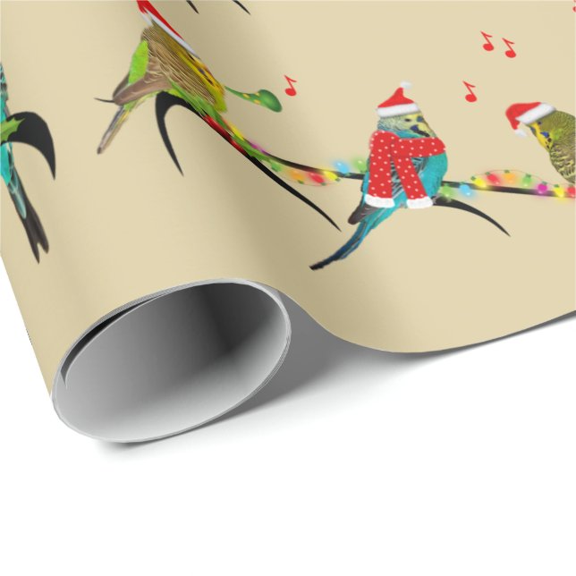 Papel de envolver (oro) de Budgie Frenzy para Navi (Esquina del rollo)