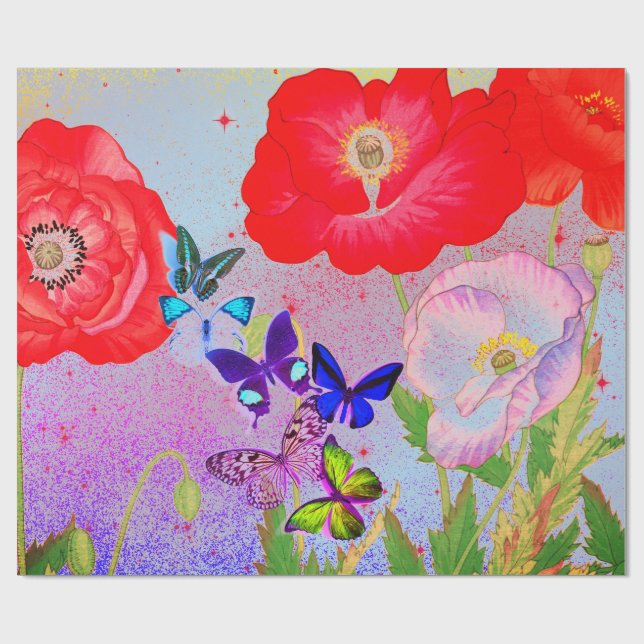 Papel de envolver palitos y MARIPOSAS JAPONESES (Superficie plana)