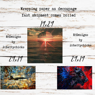 Papel de envolver para Decoupage Patriótico Americ